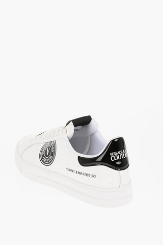JEANS COUTURE Textured Leather COURT 88 Low Top Sneakers with Contrasting Details
