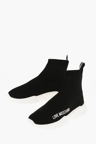 LOVE Solid Color RUNNING35 Sock Sneakers with Contrasting Sole 4.5cm