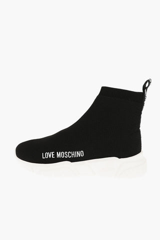 LOVE Solid Color RUNNING35 Sock Sneakers with Contrasting Sole 4.5cm
