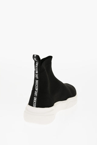 LOVE Solid Color RUNNING35 Sock Sneakers with Contrasting Sole 4.5cm