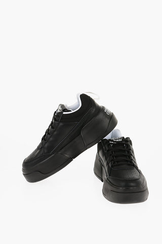JEANS COUTURE Sneakers Basse RAVEWING in Pelle e Tessuto con Platform 6cm