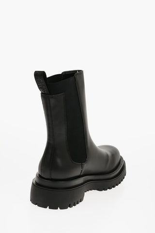 JEANS COUTURE Faux Leather DREW Chelsea Boots with Contrasting Logo