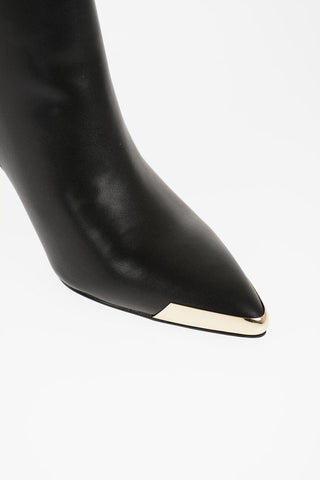 JEANS COUTURE Kunstleder-Stiefeletten SCARLETT mit seitlichem Reißverschluss und goldenem Detail, 9 cm Absatz