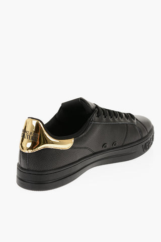 JEANS COUTURE Textured Leather COURT 88 Sneakers with Golden Details