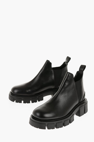 LOVE Leather TASSEL50 Chelsea Boots with Chunky Sole 5cm