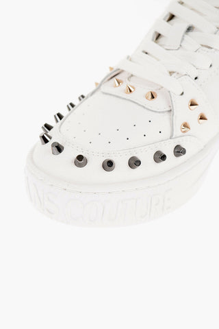 JEANS COUTURE Textured Leather COURT 88 Low Top Sneakers with Studs