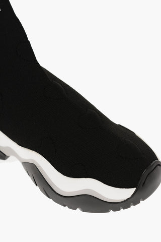 LOVE Sneakers Sock ROLLER45 in Tinta Unita con Cuori in Rilievo
