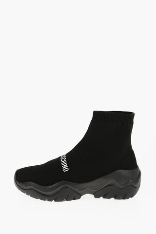 LOVE Solid Color ROLLER45 Sock Sneakers with Contrasting Logo