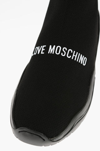LOVE Solid Color ROLLER45 Sock Sneakers with Contrasting Logo