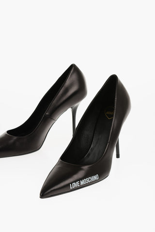 LOVE Leather Pumps with Contrasting Logo Heel 10cm