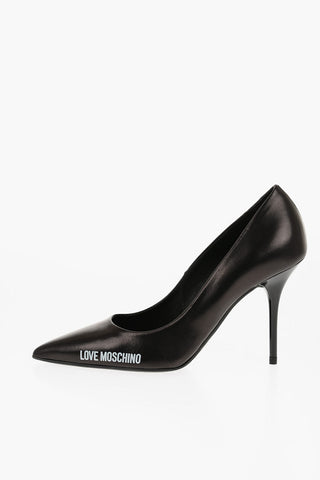 LOVE Leather Pumps with Contrasting Logo Heel 10cm