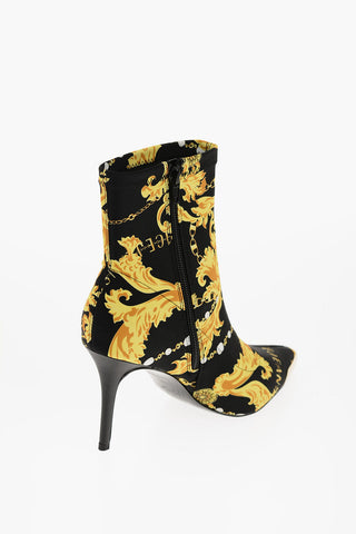 JEANS COUTURE Sock-Stiefeletten SCARLETT mit spitzer Spitze, Barockprint und 9 cm Absatz