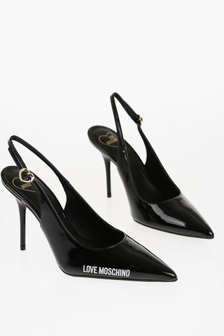 LOVE Patent Faux Leather Slingback Heel 11cm