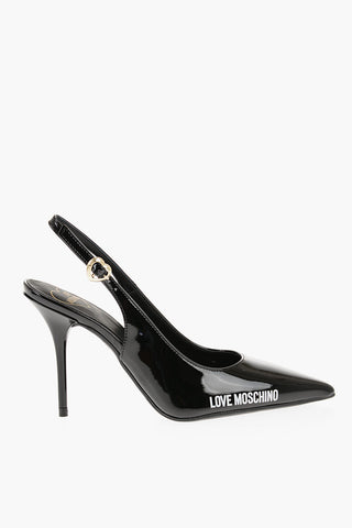 LOVE Patent Faux Leather Slingback Heel 11cm