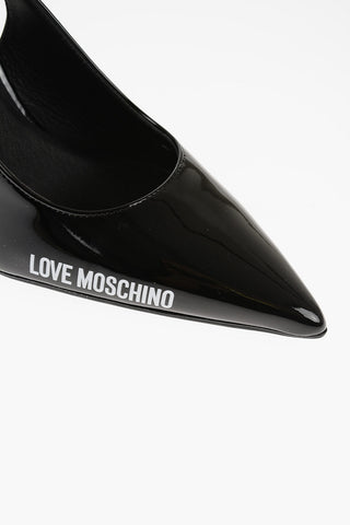 LOVE Patent Faux Leather Slingback Heel 11cm