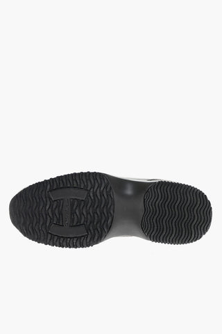 INTERACTIVE Leather Sneakers with Embossed Logo