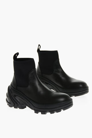 Leather Sock Booties with Vibram Sole