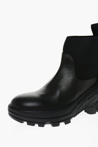 Leather Sock Booties with Vibram Sole