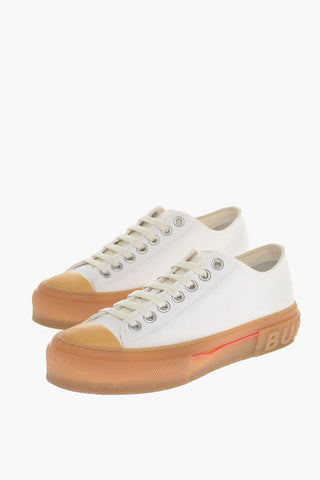 Canvas Lace-up Sneakers with Rubber Toe