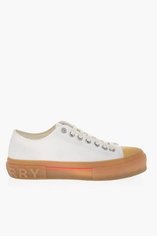 Canvas Lace-up Sneakers with Rubber Toe