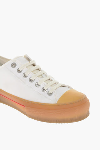 Canvas Lace-up Sneakers with Rubber Toe