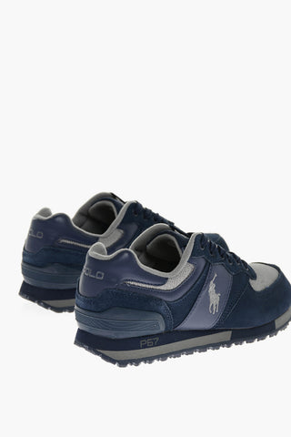 Suede Sneakers with Fabric Inserts