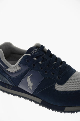 Suede Sneakers with Fabric Inserts