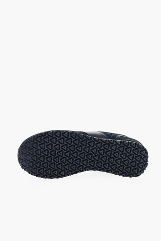 Suede Sneakers with Fabric Inserts