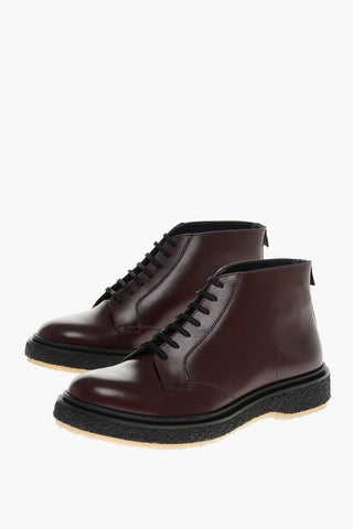 Lace-up Leather Desert Booties