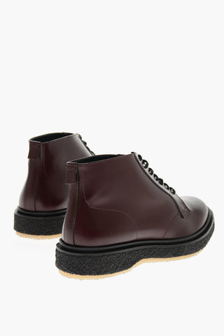 Lace-up Leather Desert Booties