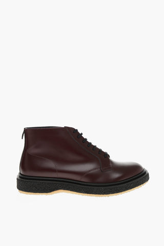 Lace-up Leather Desert Booties