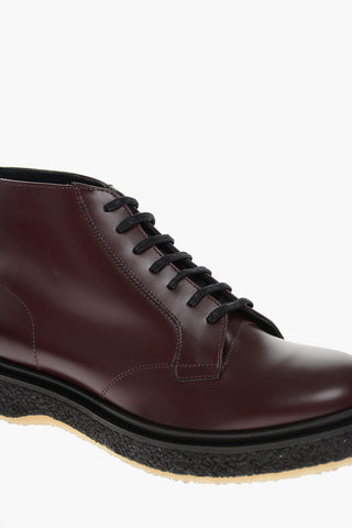 Lace-up Leather Desert Booties