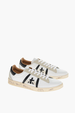 Leather ANDY Sneakers with Logo Patch