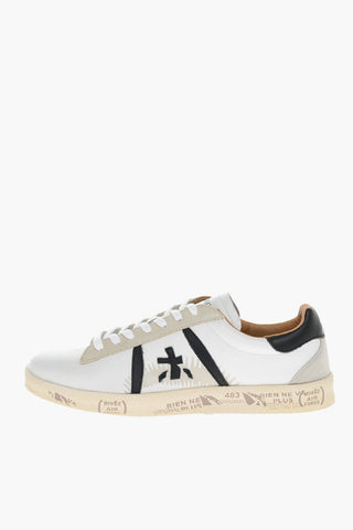 Leather ANDY Sneakers with Logo Patch