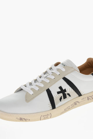 Leather ANDY Sneakers with Logo Patch