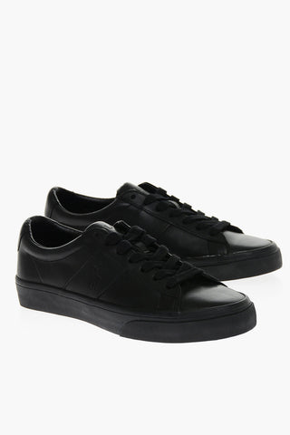 Monocromo Leather Sneakers with Rubber Sole