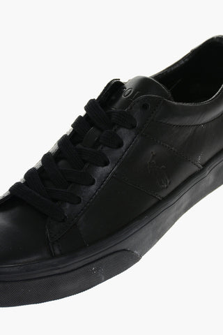 Monocromo Leather Sneakers with Rubber Sole