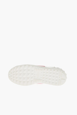 Sneakers in Pelle con Banda a Contrasto