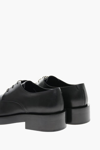 Squared Toe Leather Derby Shoes