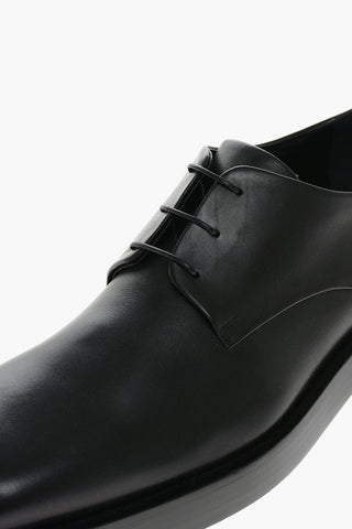Squared Toe Leather Derby Shoes