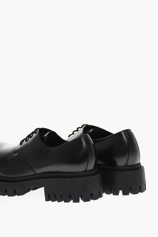 Scarpe Derby in Pelle con Suola Platform Carrarmata