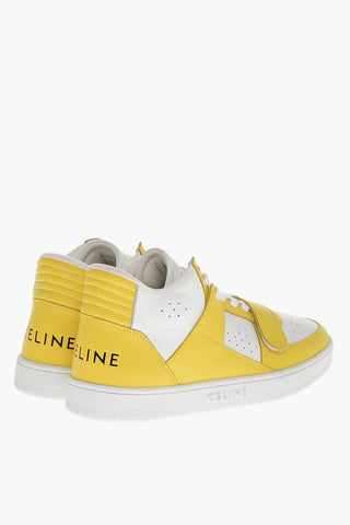 Leather Mid-top Sneakers with Velcro Detail