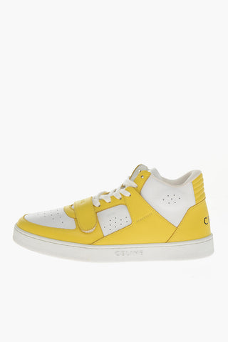 Leather Mid-top Sneakers with Velcro Detail