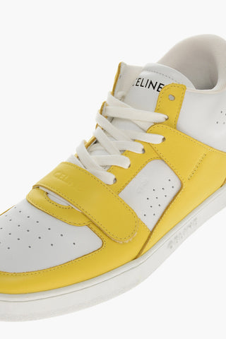 Leather Mid-top Sneakers with Velcro Detail