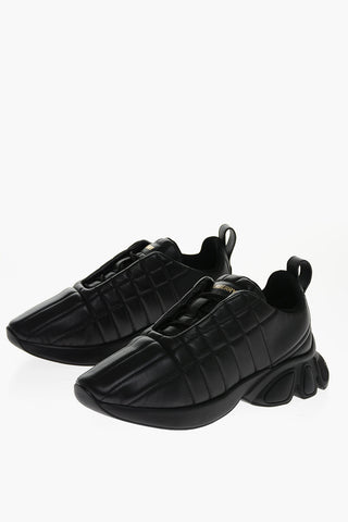 Sneakers Allacciate in Pelle Trapuntata