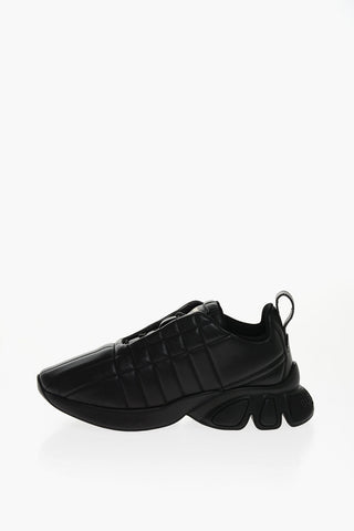 Sneakers Allacciate in Pelle Trapuntata