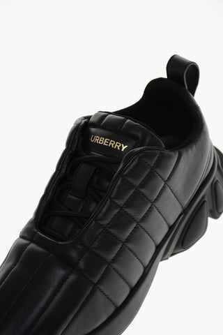 Sneakers Allacciate in Pelle Trapuntata