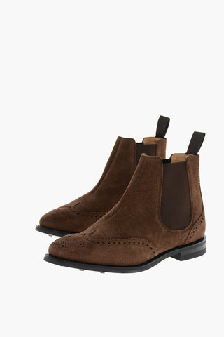 Suede RAVENFIELD Chelsea Booties with Brogue Toe