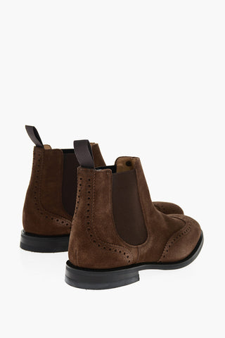 Suede RAVENFIELD Chelsea Booties with Brogue Toe