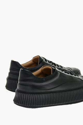 Sneakers Stringate in Pelle con Suola Platform